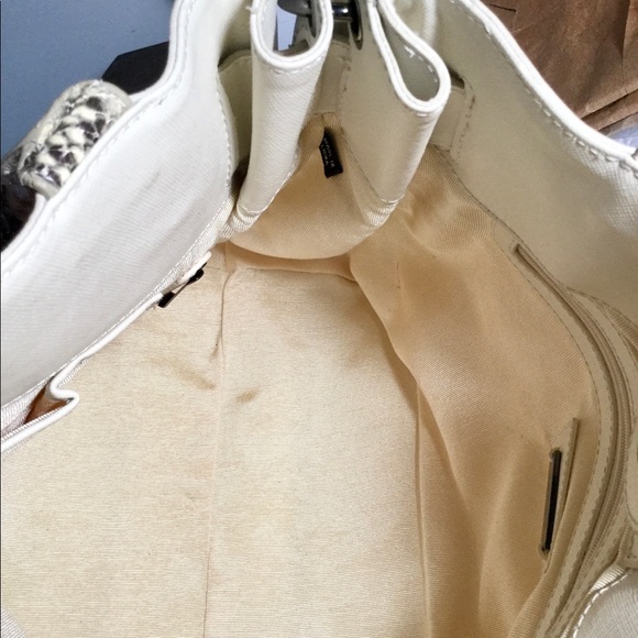 BADGLEY MISCHKA cream snake handbag with strap - Picture 5 of 8